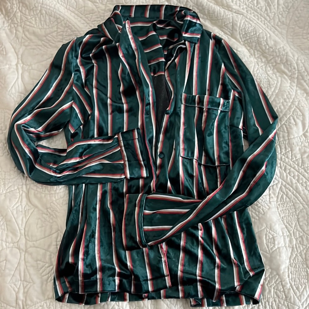 Velvet Button Up Shirt